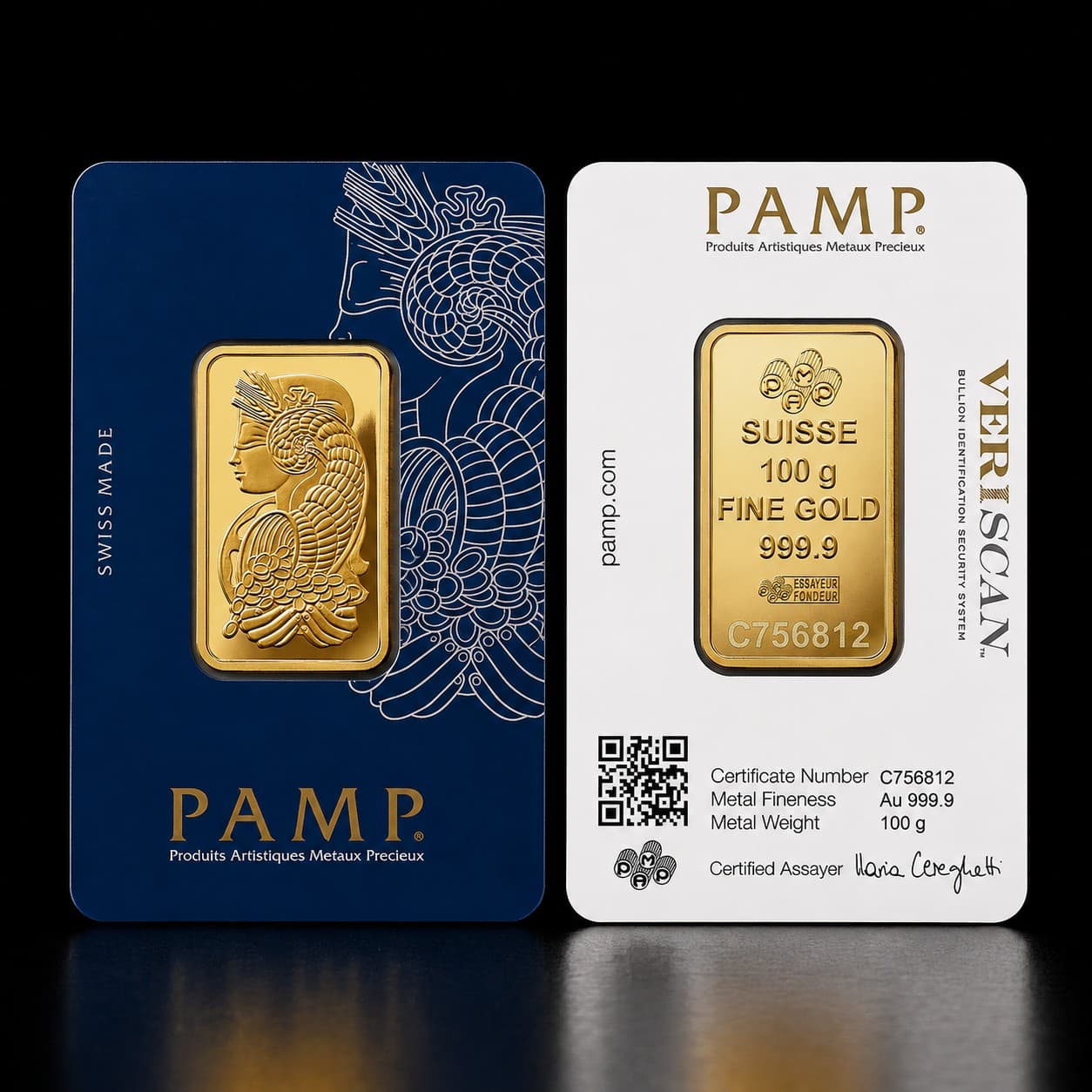 Gold bar, 100 g, 999.9 fine