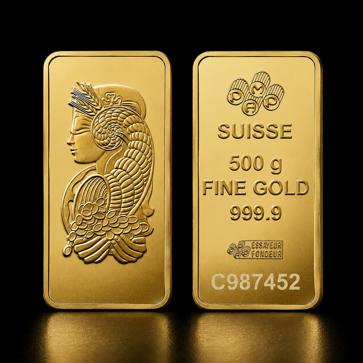 Gold bar, 500 g, 999.9 fine