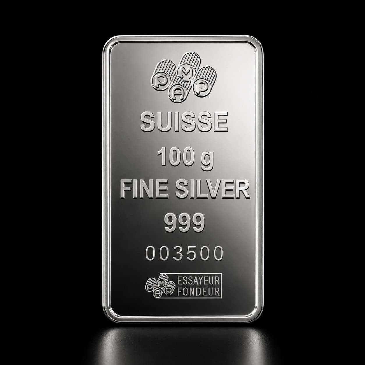 Silver bar, 100 g, 999 fine