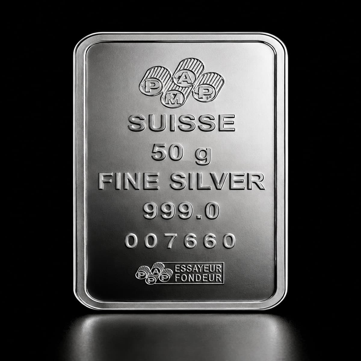 Silver bar, 50 g, 999 fine